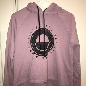 Light purple Oversized crop top sweater